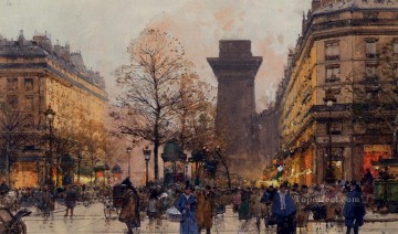  gouache Oil Painting - Les Grands Boulevards A Paris Parisian gouache Eugene Galien Laloue